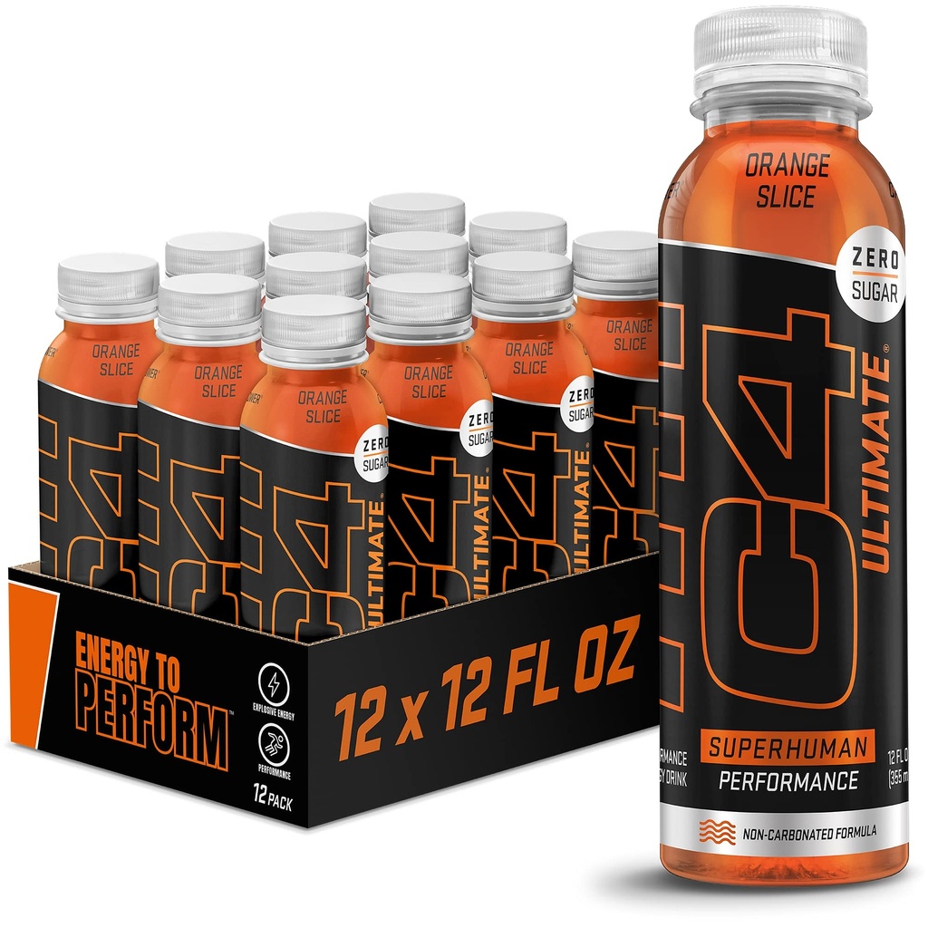 Cellucor C4 Ultimate Nekarboniran nič sladkorni energijski napitek, Predworkout pijača + Beta Alanine, 12 Fl Oz (Pack of 12)