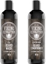 Garnitura ščitnikov in balzamov za vikinško revolucijo - Vrhunski komplet za nego brade z arganovim in jojobinim oljem za zdravo rast brade, brez rbenja ali razdražljivosti, Rich Lather, Eucalyptus Scent (10 oz)