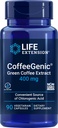 Life Extension CoffeeGenic® Green Coffee Extract, 400 mg, standardiziran za 50% klorogenske kisline, podpora za presnovo po obroku, Gluten Free, Non-GMO, Vegetarian, 90 kapsul