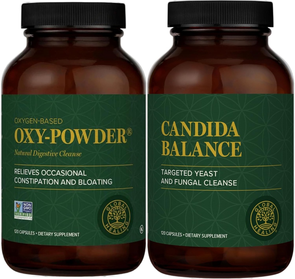 Globalni center za zdravljenje - Oxy- Powder & Candida Cleanse Kit - Cleanser in razstrupljanje za naravno Candida čiščenje