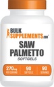 BulkSupplements.com Saw Palmetto Softgels - Saw Palmetto dodatek, Saw Palmetto 270mg - Zeliščni dodatek, Gluten Free, 1 Softgel na Serving, 90 Število (Pack od 1)