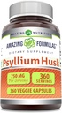 Osupljive formule Psyllium Husk 750mg Veggie kapsule Supplement 