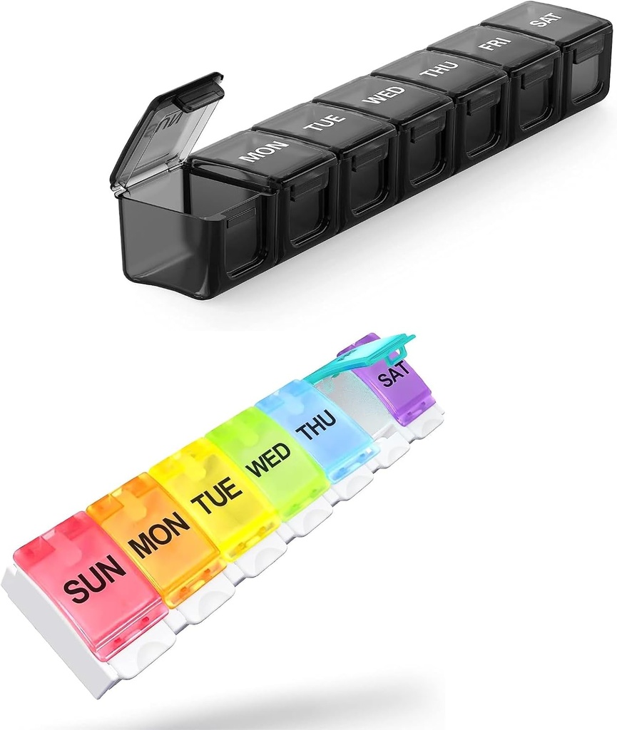 2 Pack Extra velike tablete Organizator, Sukuos tedenske tablete škatle, tablete primeru, Medicina Organizator za vitamine, ribje olje ali dodatki