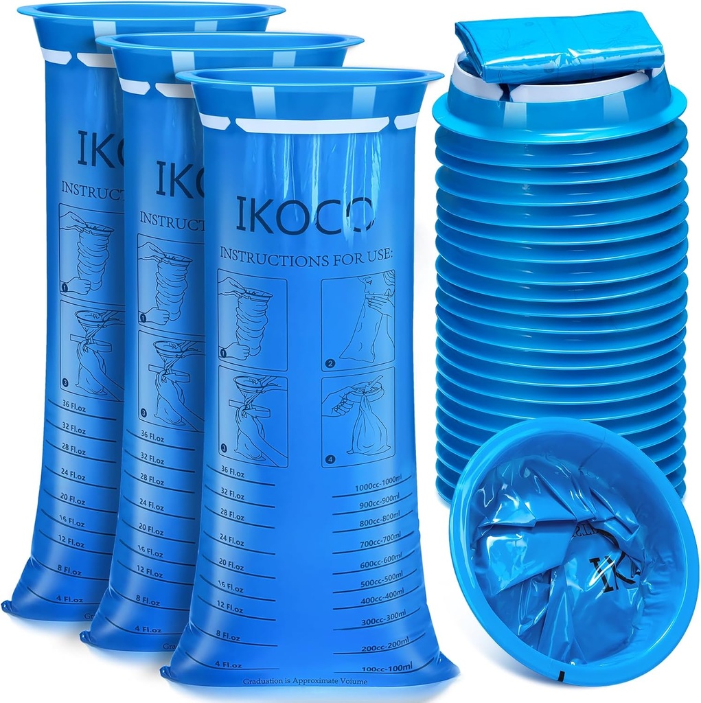 26 Pakiranje Vrečke za bruhanje za enkratno uporabo, IKOCO1000ml Leak Resistant Emesis vrgel gor vrečko, Motion Barf Puke bolan vrečke za potovanje, slabost in avto