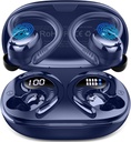 Brezžične slušalke Sport, 2025 Bluetooth 5.4 Slušalke z ušesnimi slušalkami, 50H Stereo Deep Bass Over Ušesni Buds s 4 ENC Hrup Prekliči mikrofone, IP7 Vodoodporne slušalke za Tekanje telovadba Gym -Modra