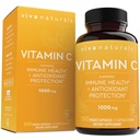 Viva Naturals Vitamin C, 1000 mg, 250 Vegetarijanske kapsule – s Citrus Bioflavonoidi in Rose HIPS, Non-GMO za imunosubvanco in antioksidant zaščito