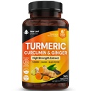 Turmerske tablete - Izvleček visoke moči s črnim poprom in ingverjem (365 tablet) Aktivnih 95% Kurkumin dopolnila, Vegan, GMP, brez GSO Gluten, UK Made by New Leaf