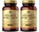 SOLGAR Vitamin E 200 i.e. - 100 Softgels, pakiranje po 2 - Naravni antioksidant, Imunski sistem podpora - Gluten Free, Mlečni brez - 200 skupno serviranje