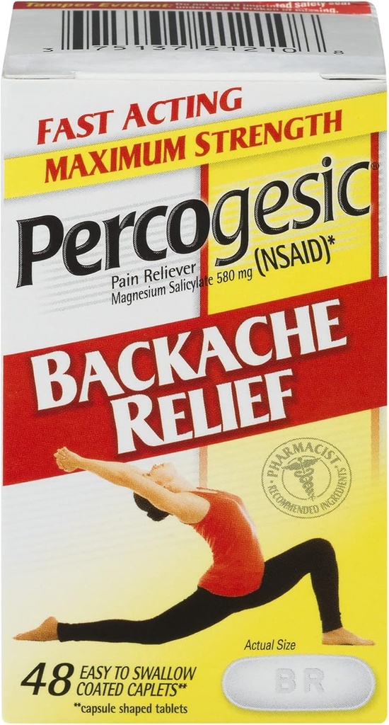 Percogesic hrbtenica lajšanje bolečine Reliever, Največja moč, 48 tablet