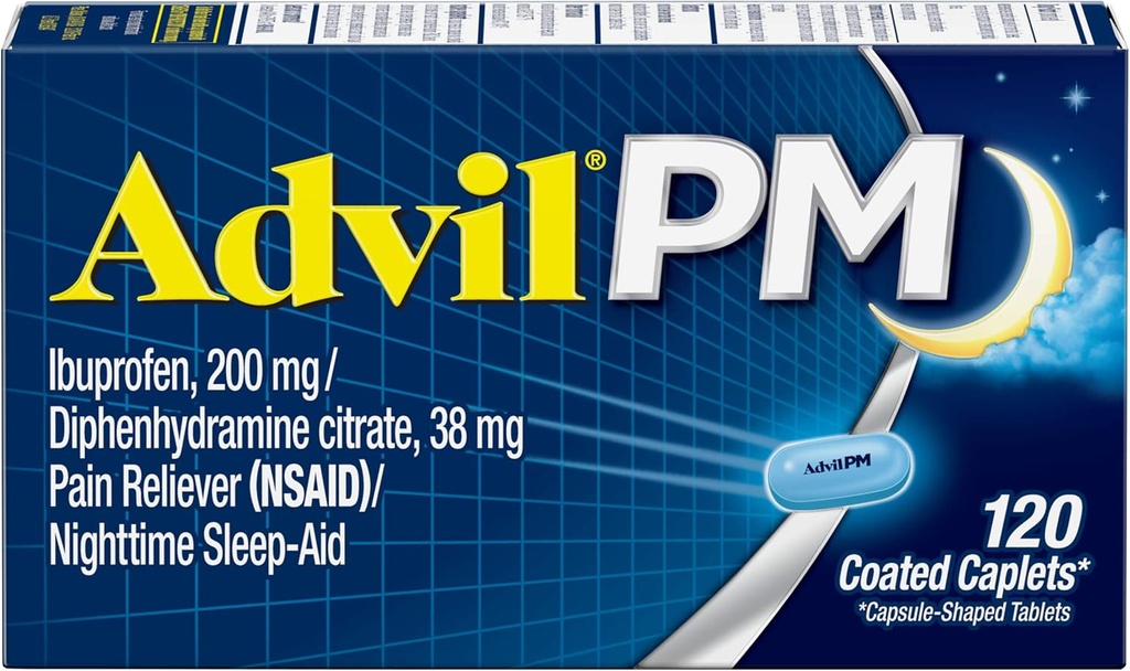 Advil PM Caplets 120 ea (pakiranje po 3)