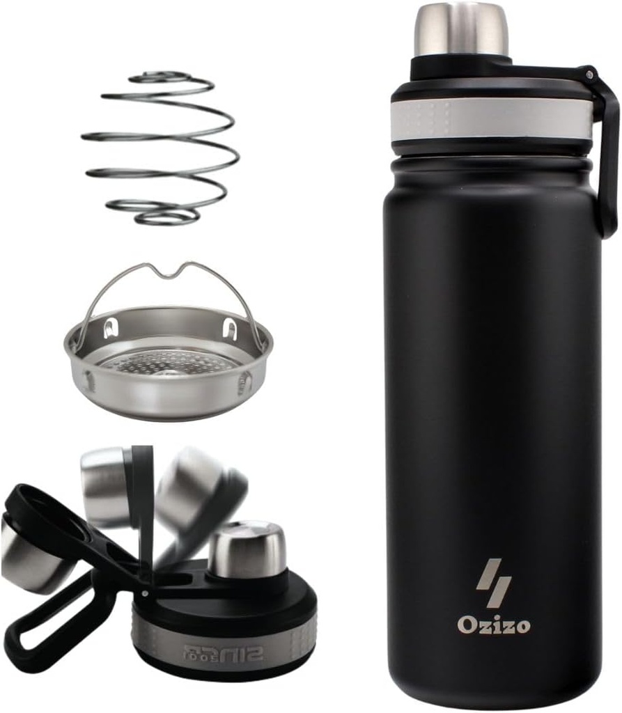 Ozizo 22 oz Nerjaveče jeklo Protein Shaker steklenička s filtrom in mešanjem kroglice
