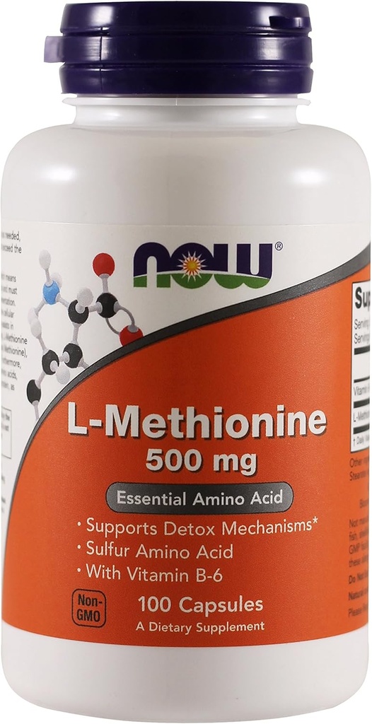 Now Foods L-metionin, 100 kapsul / 500mg (paket po 2)