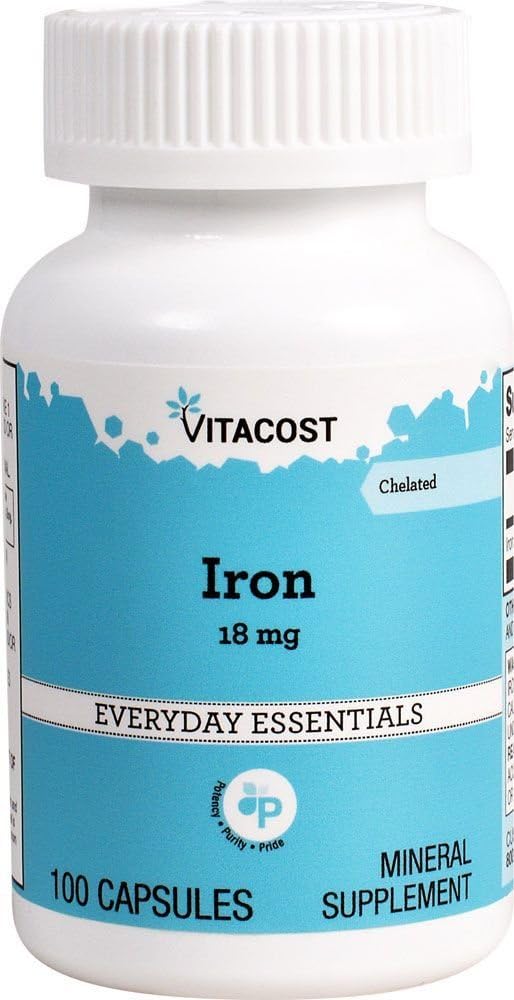 Vitacost železo - 18 mg - 100 kapsul