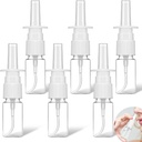 6 Pcs Clear Nasal Spray Steklenice, 10 ml Prazna Spray Steklenica za ponovno polnjenje Atomiser majhne meglice razpršilniki s pritiskom Spray glavo Plastični razpršilnik za eterična olja, Razkužilo ran