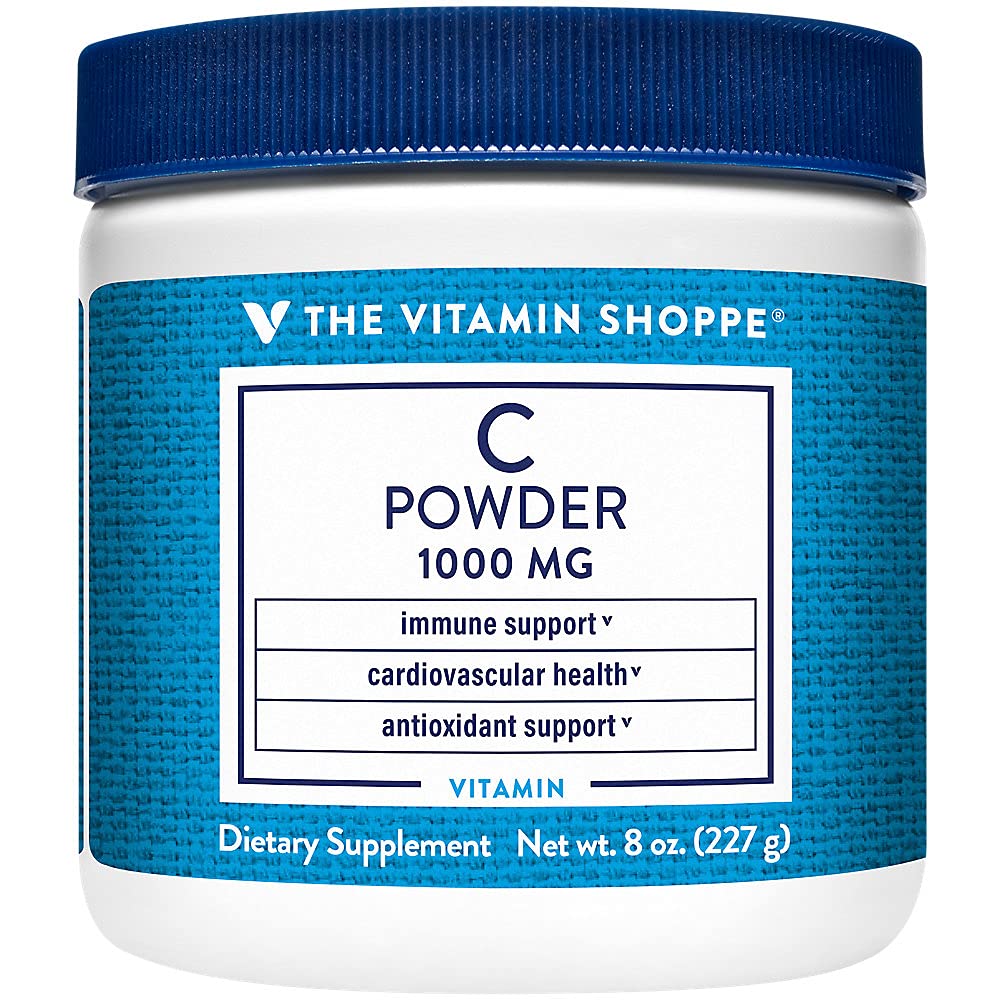 Vitamin Shoppe Vitamin C Powder 1.000MG, Antioksidant, ki podpira imuno in kardiovaskularno zdravje (8 Ounces Powder)