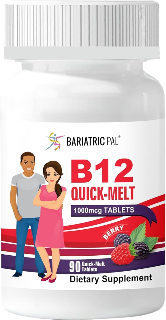BariatricPal 1000mcg B12 Hitre taline brez sladkorja (90) - Berry