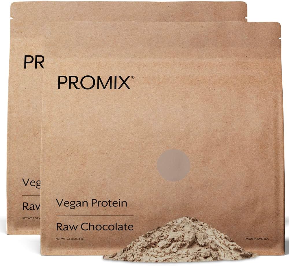 ProMix Nutrition Plant-Based Vegan Protein Powder, Surova čokolada - Pea Protein & Vitamin B-12 - ‐Post Workout Fitness & Nutrition Shakes, Smoothies, Pekanje in kuhanje recepti - 5 Pound (Pack of 2)