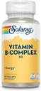 SOLARAY Vitamin B Complex 50 mg - Vitamini celične energije - Presnovna in živčna zdravstvena podpora z vitaminom B12, vitamin B1, B6, niacin, folna kislina, biotin in drugi vitamini B - Vegan, 50 VegCaps