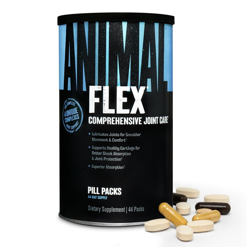 Animal Flex - Glukozamin Chondroitin Skupni dodatek za ženske in moške nelagodje s kurkuma, MSM, Boswellia za kartilažo, skupno zdravje, mišice, hrbet, kolena, ramena, in Hip, 44 Pakiranja