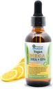 OU Vegan Omega 3 kapljice - limona aromo, organsko vodno ekstrahirano Algae olje z EPA, DHA & DPA - ne-GMO, na rastlinah osnovan tekoči vitamin za srce, možgani in skupno zdravje - 60 odmerkov