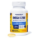 Oceanblue Professional Omega-3 2100mg ribje olje dodatek Trojna moč, Visoka moč EPA, DHA & DPA Burpless, Wild-Caught, Natural Orange Flavor 60 Softgels (Pack iz 1)