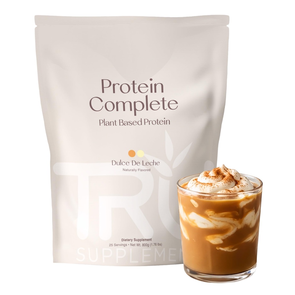 Dodatki TRU Proteini na osnovi rastlin, BCAA, EAA, 20g Veganov Rjavi riž in Pea Proteini, 100 kalorij, 27 vitaminov, brez umetnih arom 25 Strežniki 25 (Dulce De Leche)