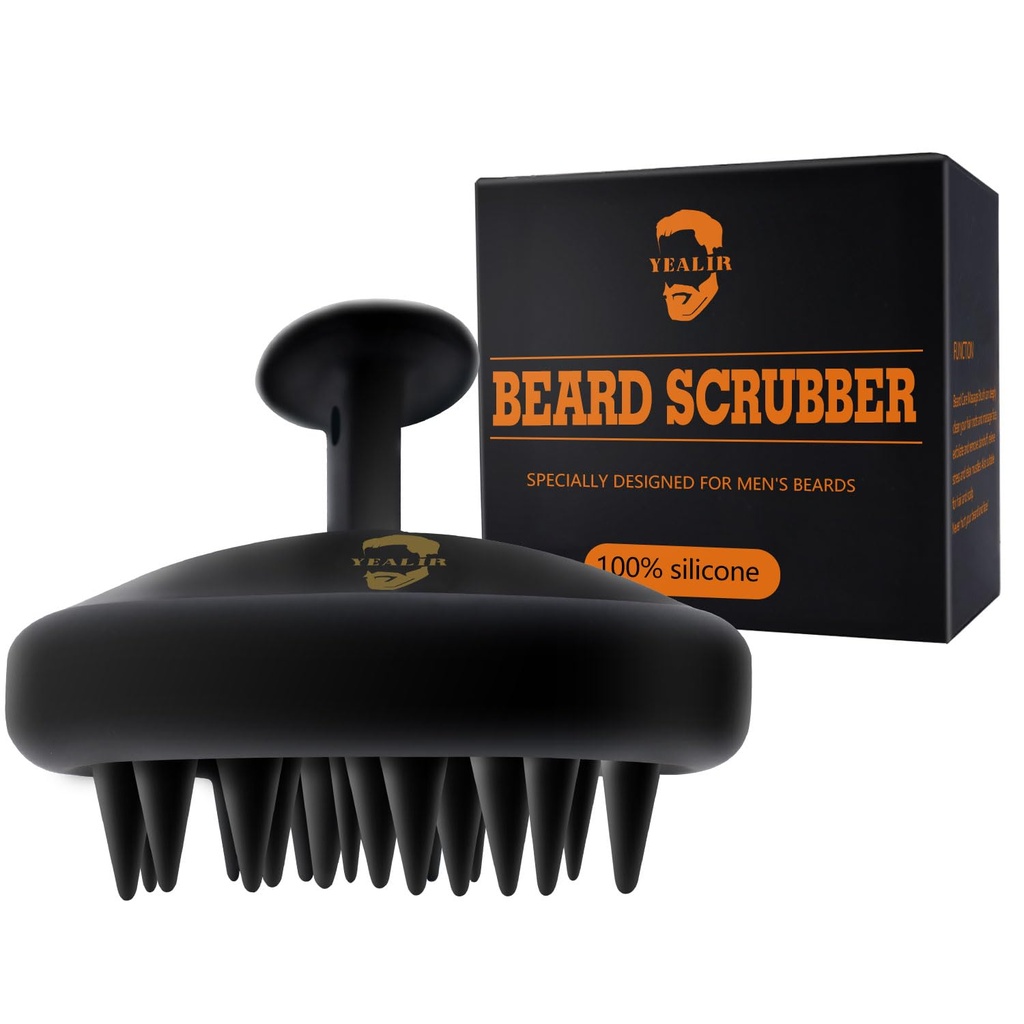 Brada Brush za moške, Silikonske brade Scrubber, Deep Cleans, Hair & Beard Exfoliator pomoč Beard Shampoo bolje očistite brado, dober pomočnik za Brada olje - Eco & Reasible