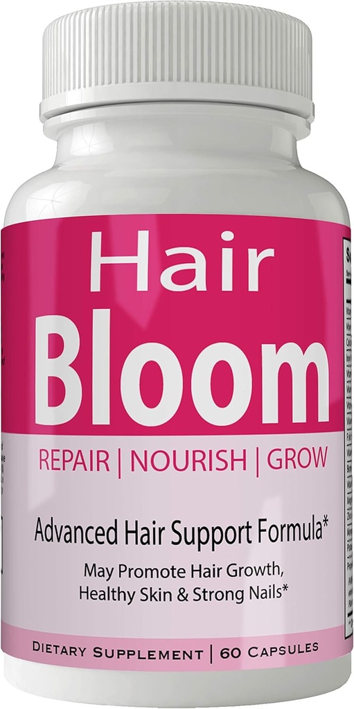 Bloom las tablete za rast kože in nohtov dodatek - Napredno Edinstvena rast las Vitamini in minerali z Biotin - Gluten Free 60 kapsule