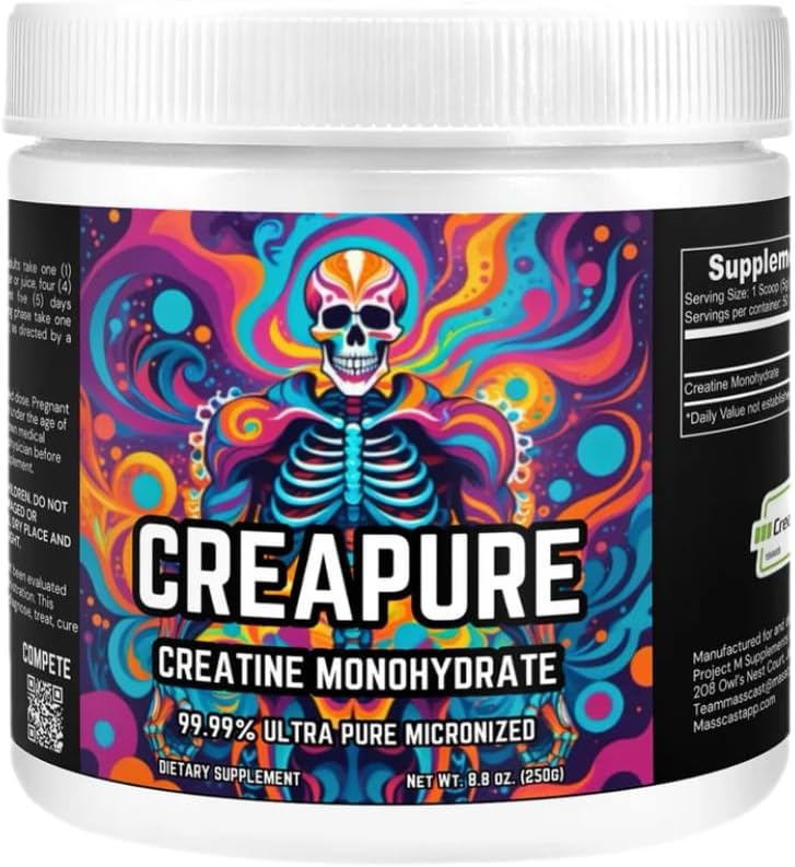 Kreatin monohidrat s 50 / 5g serviranje - Creapur je 99,99% kreatin monohidrat. Unflavored Pure Creatine za rast mišic, zadrževanje in popravila. Kreatin prašek