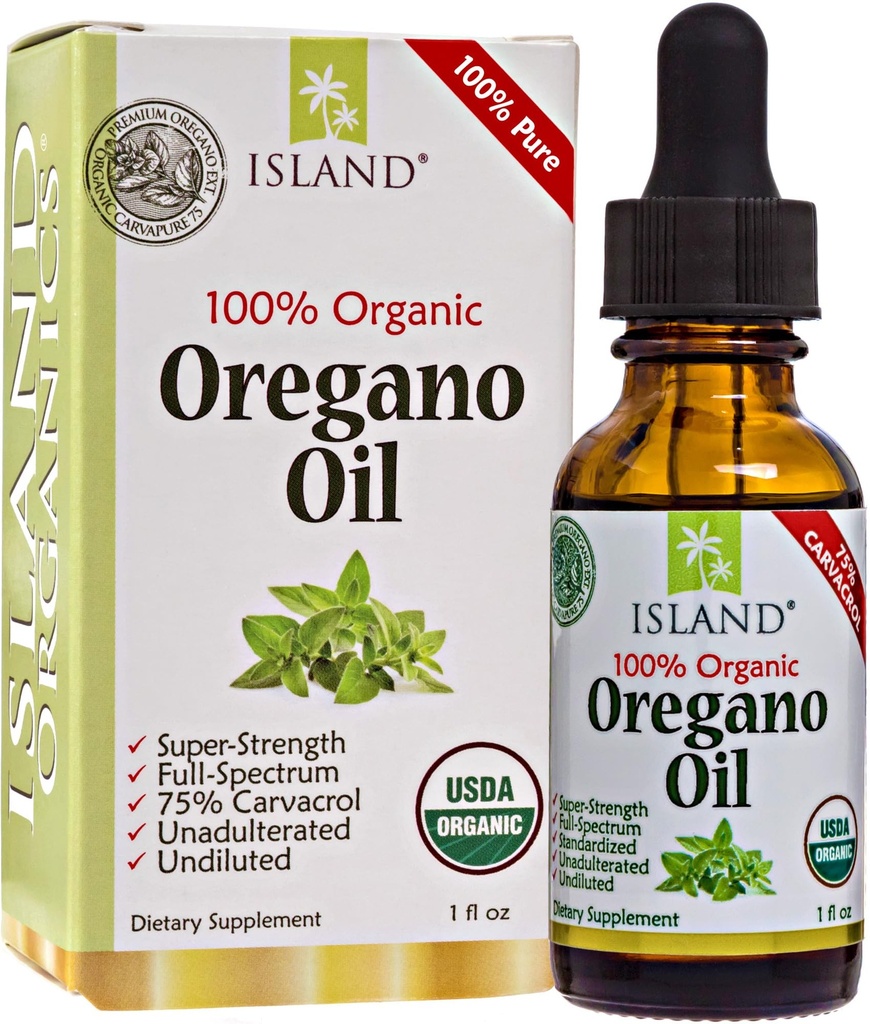 Origano Oil Organic Tekoči kapljice - 100% Pure & Nerazredčena - USDA-Certified Organic (1 oz) 75% Carvacrol - Rastli v Španiji - Imunska podpora dodatek z oljem Oregano.