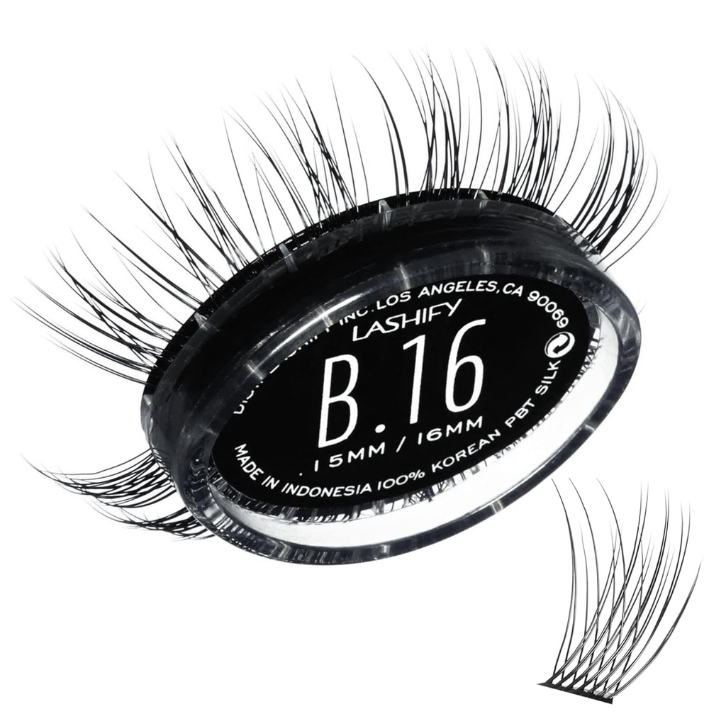 Lashify Bold 16mm Gossamer trepalnice razširitve ponovno polnjenje, črna, DIY lažne las za naravni videz