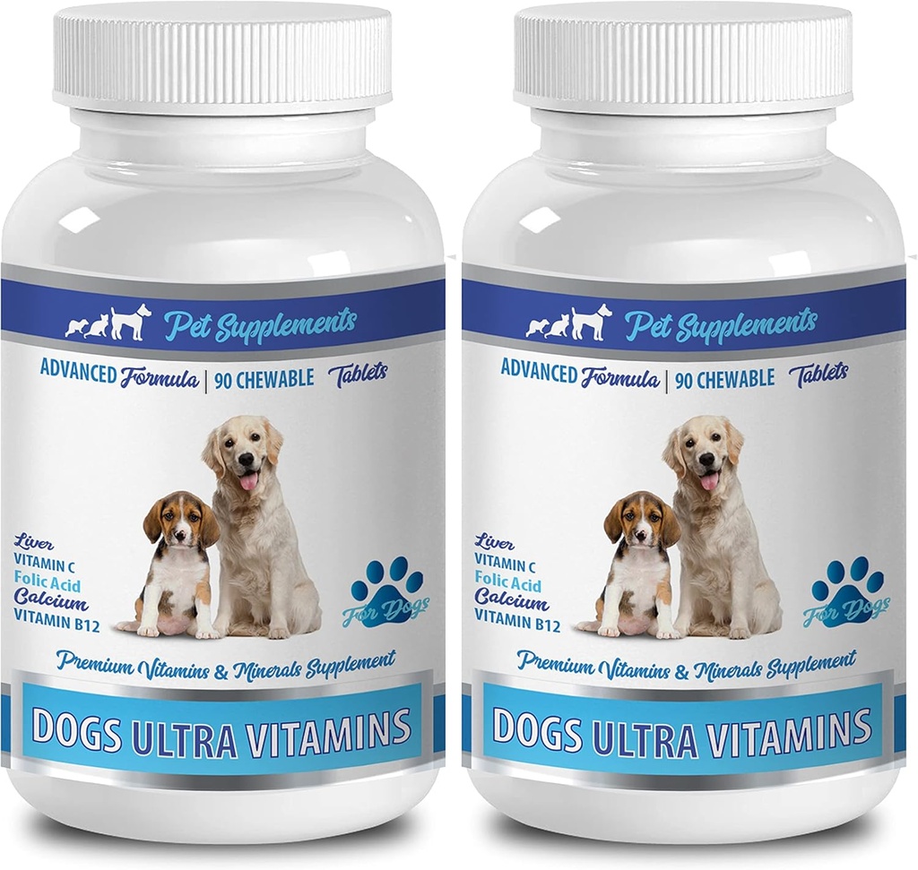Zdravje las - Dog Ultra Vitamini - Minerali - Essential HUTRIENTS - Premium in Natural - Dog Kalcijev fosfor - 2 steklenici (180 Chews)