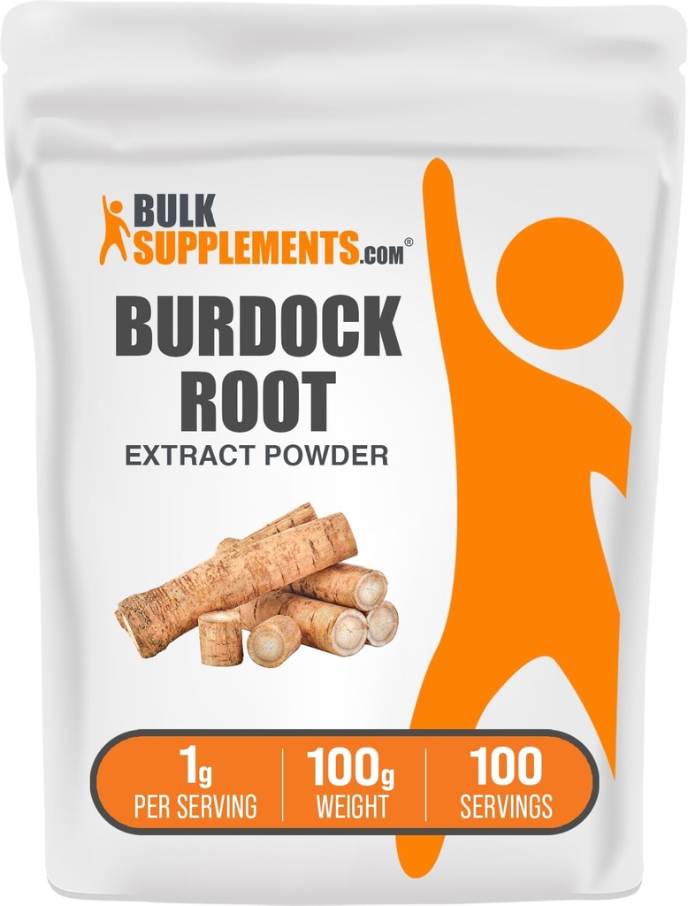 BulkSupplements.com Burdock Root Extract Powder - Burdock Root Powder, zeliščni dodatek - Vegan & Gluten Free, 1g na Serving, 100g (3.5 oz) (Pack of 1)