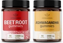 HERBAMAMA pesa koren in Ashwagandha Kit - paket 12000 mg pesa koren s črnim poprom & 2000 mg Ashwagandha koren Gumies - Vegan, želatina-free, Non-GMO