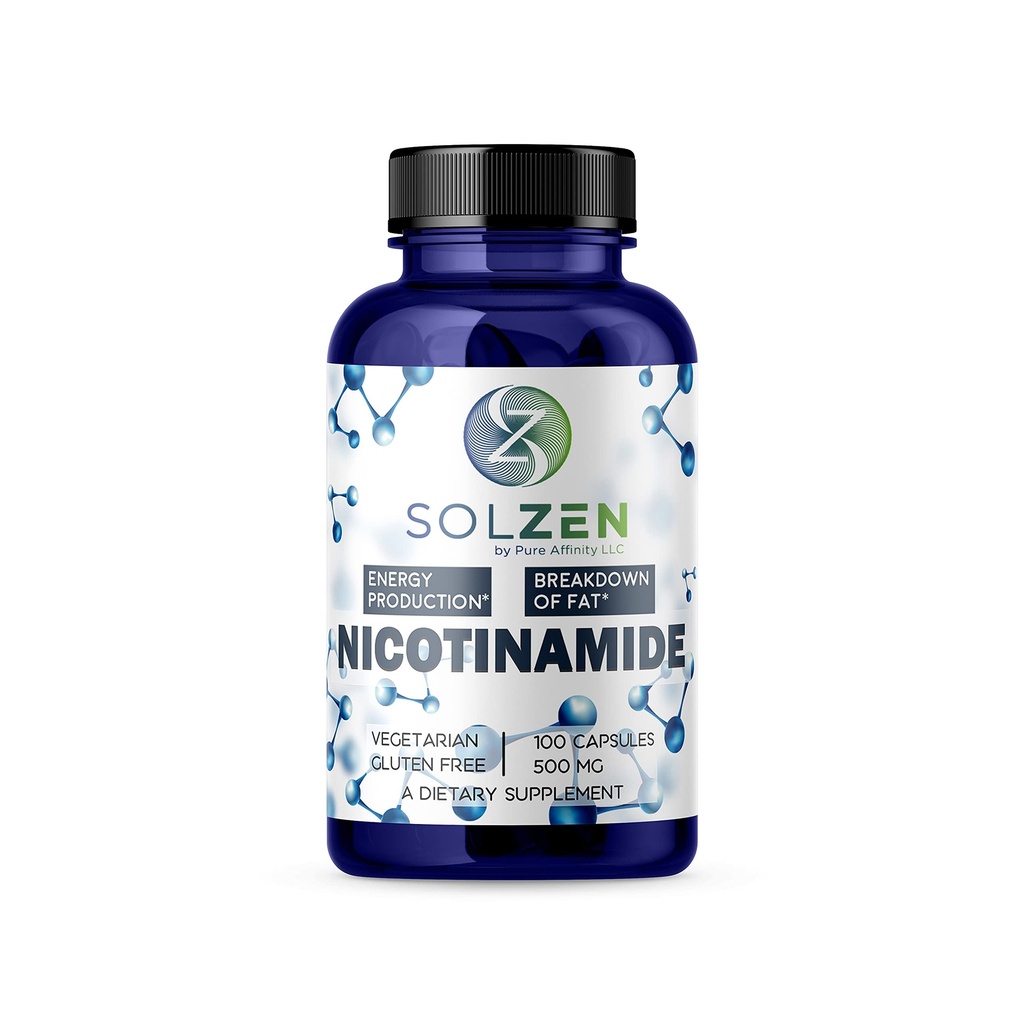B3 Nikotinamid 500 mg učinkovit niacin brez flush. Energija booster, regenerator celic, ki podpira kognitivno odklon, anti-Aging in pomaga razbijanje ogljikovih hidratov in maščob (100 štetje)
