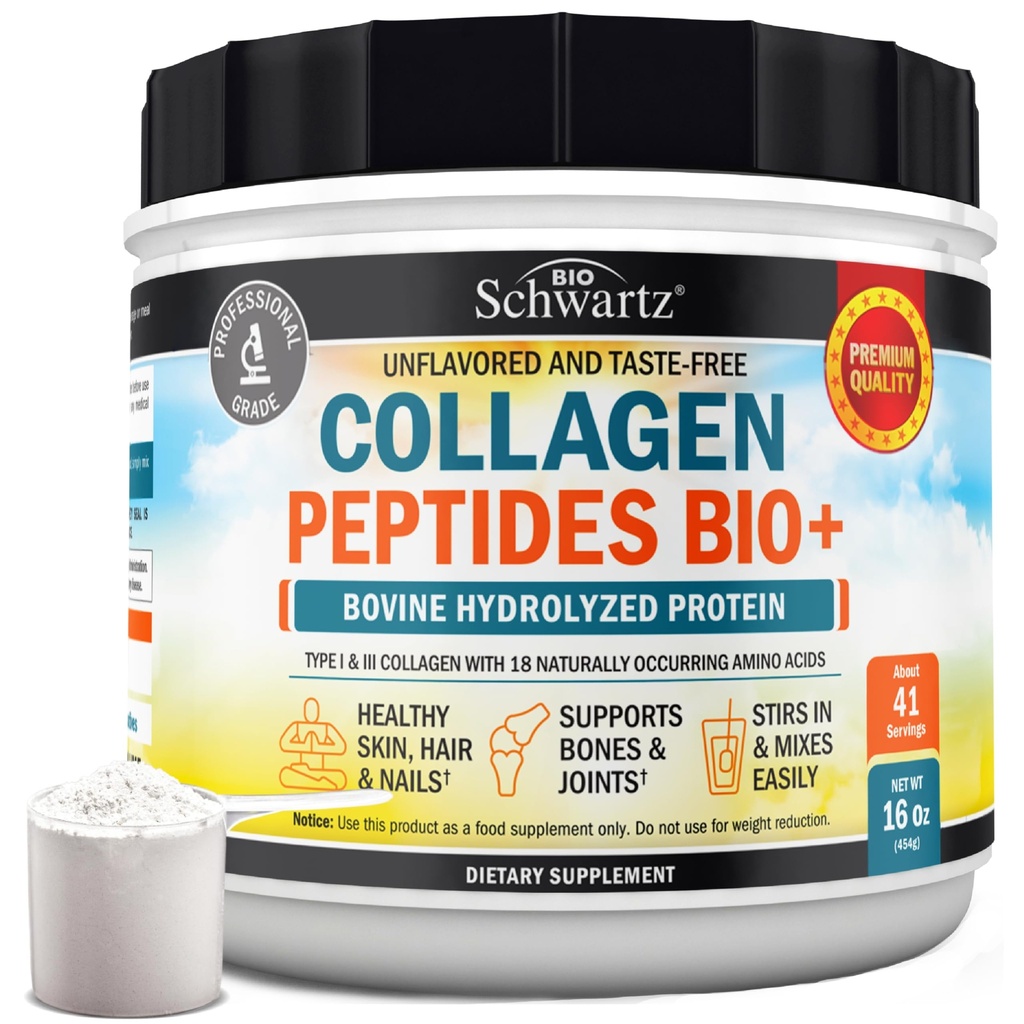 Več kolagenski beljakovinski prašek za moške in ženske - Grass Fed Peptide v prahu za ženske in moške s tipi I & 3 plus naravno pojavljanje aminokislin - hidroliziran enostaven za mešanje in nearomatiziran (16oz)