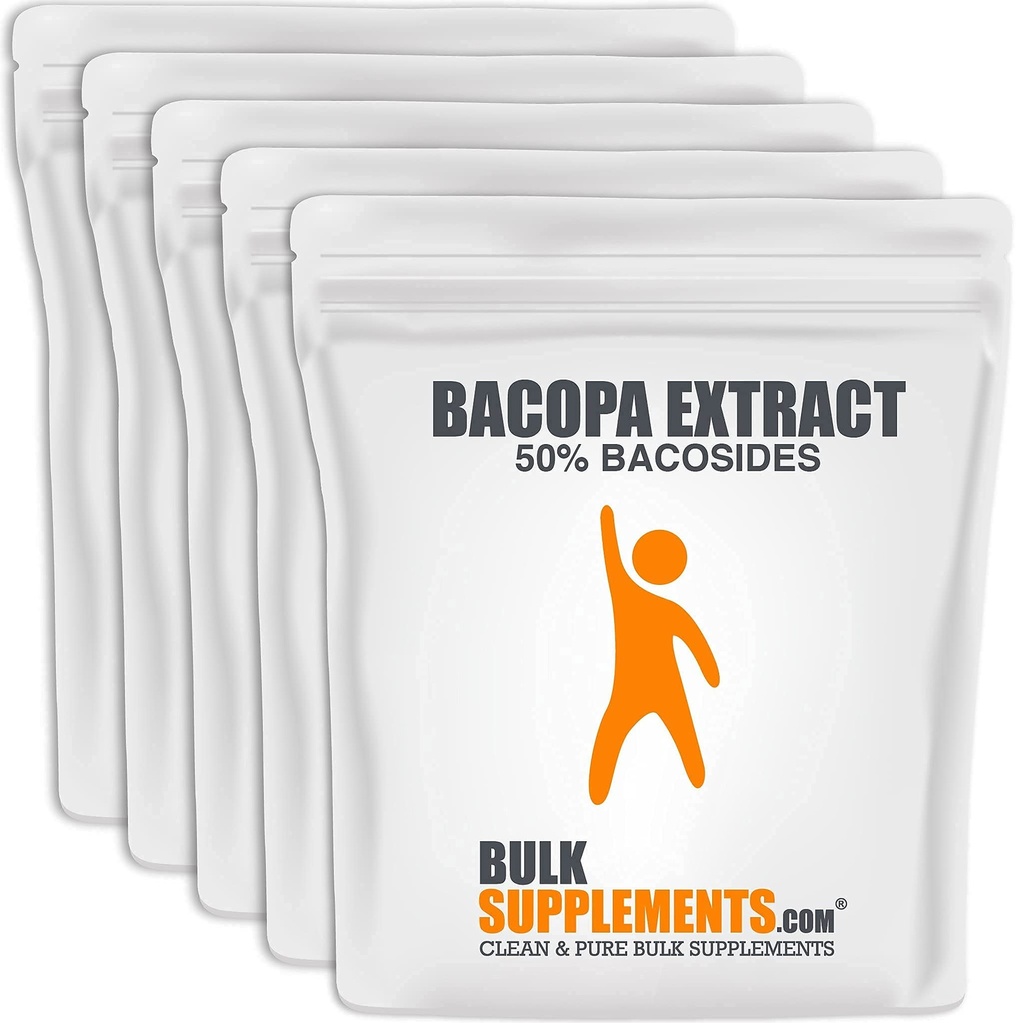 BulkSupplements.com Bacopa Extract Powder - Bacopa Monnieri Supplement, Bacopa Powder - Bacopa dodatki, Vegan & Gluten Free, 500mg na serviranje, 5 kg (11 lbs) (Pack of 5)