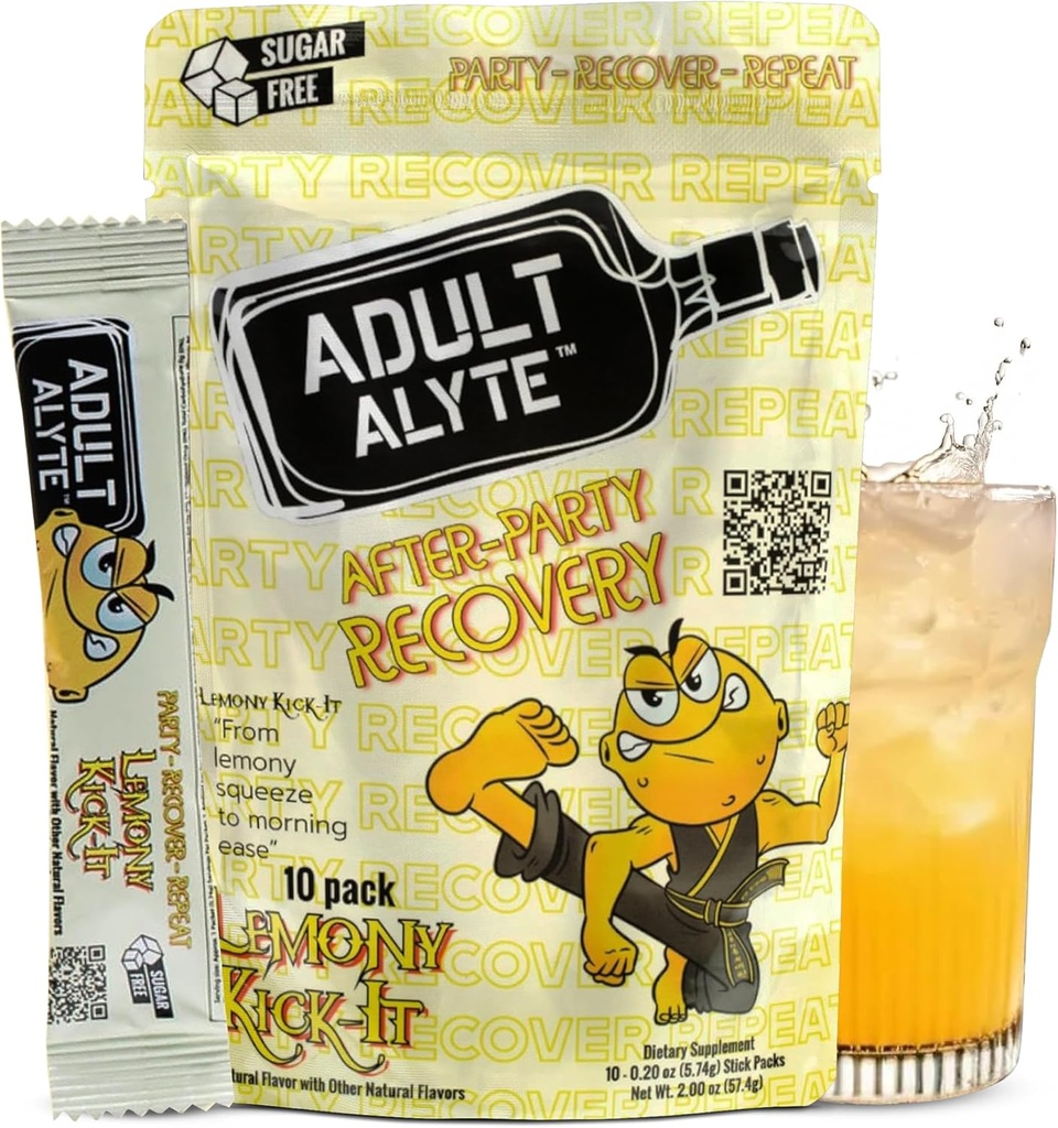 Po alkohol pomoč Wellness Vitamini I Obnovim boljša jutra I dihidromiricetin DHM & B Vitamini kompleks I Antioksidanti Dopolnilo in jetra Podpora I 10 Powder Stick Drink Packets I Lemony Kick-It