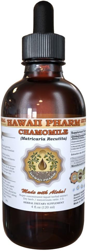 HavajiPharm Liquid Extract, Organic Kamilica (Matricaria Recutita) Tinktura dodatek 4 oz