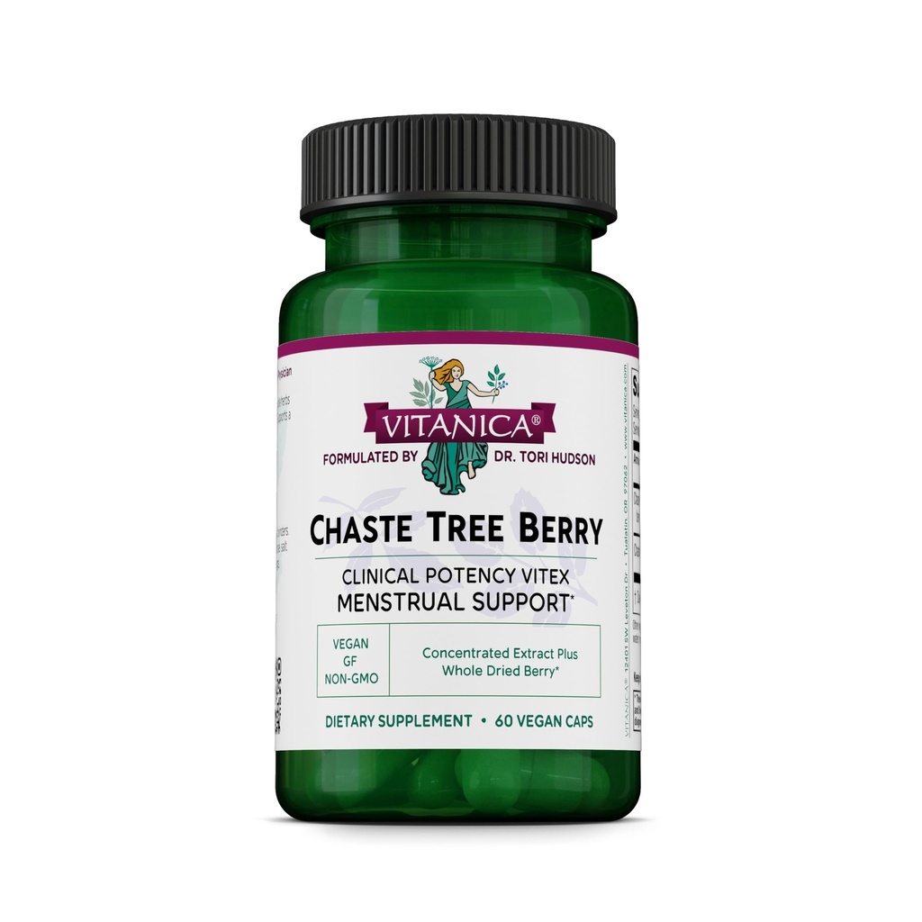 Vitanica Chaste Tree Berry Extract, Vitex Chasteberry Supplement for Women, Hormone Balance and Menstrual Cycle Support, Non-GMO, Vegan, 2 mesec dobave, 60 kapsul