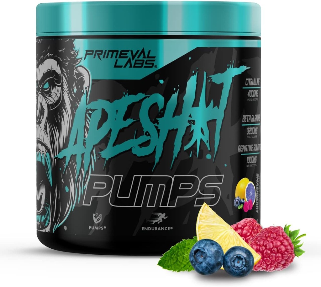 Primalne Labs Opičje črpalke Predworkout Prašek za moške in ženske 40 Serviranje, Smashberry 