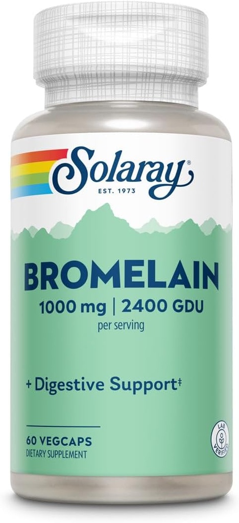 Solaray - dodatna jakost Bromelaina 500 mg - 60 kapsul
