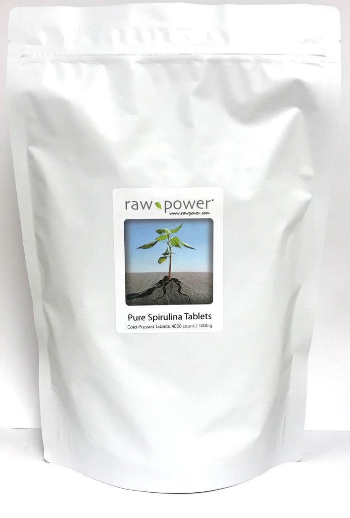 Raw Power Spirulina Cold-Presed Tablets Bulk Kilo Bag 250mg Tablete 1000g Vse organske snovi