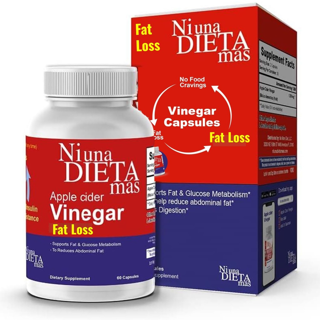 Zmanjšajte trebuh Maščoba - Apple Cider Vinegar kapsule - Najboljši za hujšanje - NI UNA DIETA MÁS