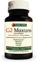 Zdrave navade G2 Maxum Extra Jakost Panax Ginseng Plus Ginkgo Biloba Sklop za podporo energije in kognitivne funkcije 60 Veg kapsule na steklenico