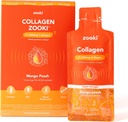 Zooki Super moč Marine Kolagen Liquid Sachets 11.000mg – Great Okus, Sugar Free – Najvišja moč Marine kolagen dopolnila za ženske & moške – koža, sklepov in las (Mango Peach, 14 Servings)