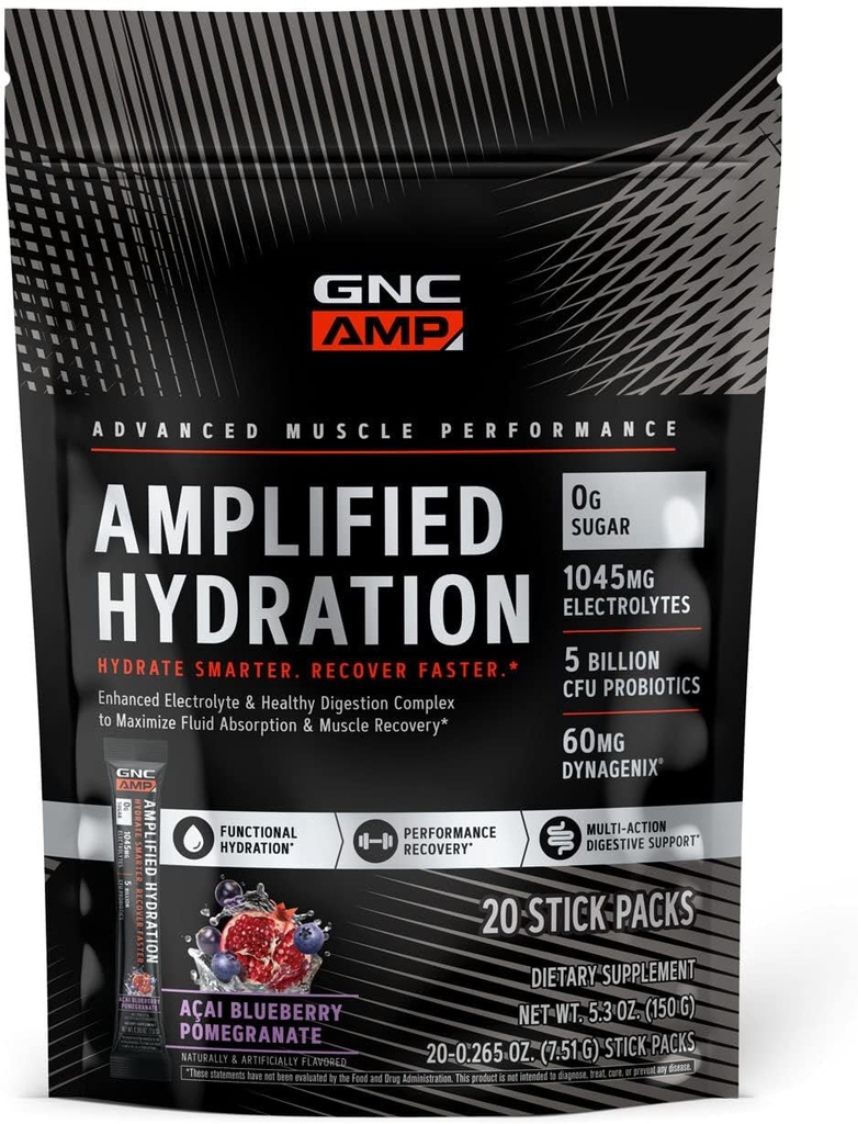 GNC AMP Amplified Hydration Elektrolit v prahu pijača mešanica 