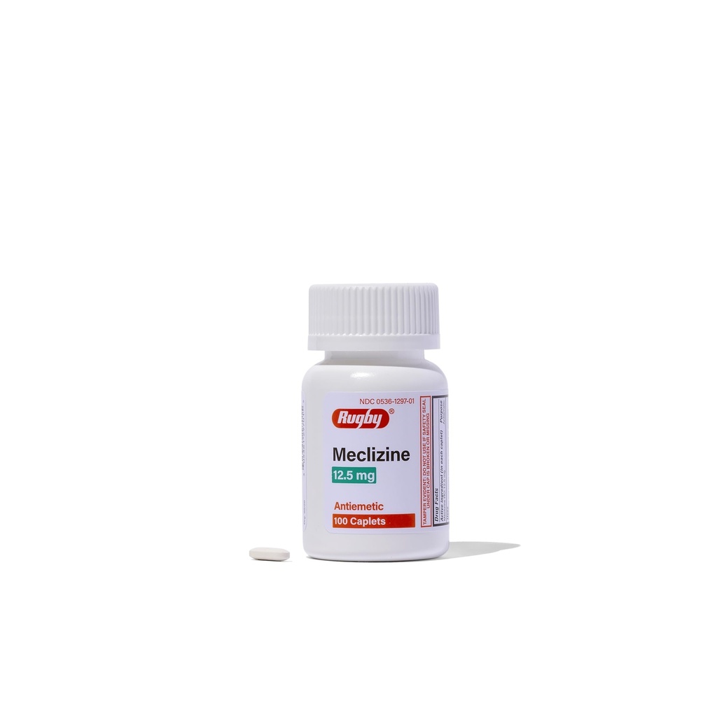 Rugby Meclizine 12, 5 mg Kapleti - Antiemetični gib Bolezen Simptom Relief - 100 Število
