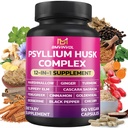 BMVINVOL Psyllium Husk, Slippery Elm, Cascara Sagrada, Fenugreek, Berberine, Cimet, Kurkuma + 5 Več - Imunska podpora in prebavni dodatek za zdravje - 90 kapsul