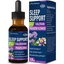 Valerian Sleep Support Drops, Gotas de Pasiflora y Valeriana y Lavanda para Dormir Profundamente rapido. Pasijon cvet & sivka ekstrakt tekoči tinktura za hitro in zvočno spanje. 2oz